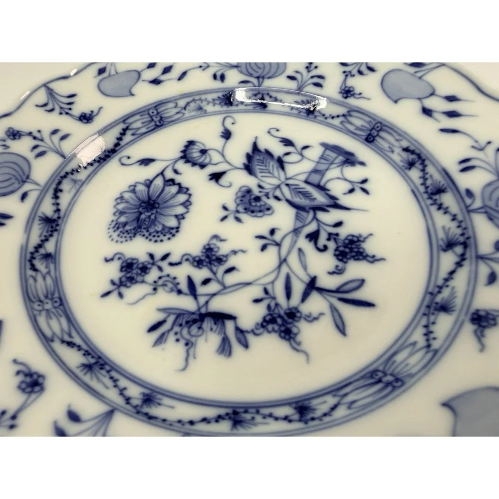 Antique Carl Teichert Meissen Blue Onion 8 1/4